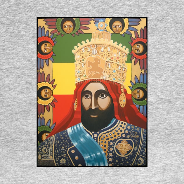 Haile Selassie Jah Rastafari Modern Art Shirt by Rastafari_Reggae_Shop